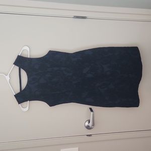 H&M Navy and Black Jacquard Dress - Size 6